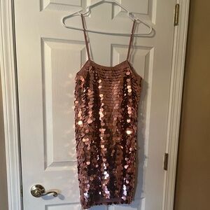 a new day Fun Sequin Dress in Rose Pink.
